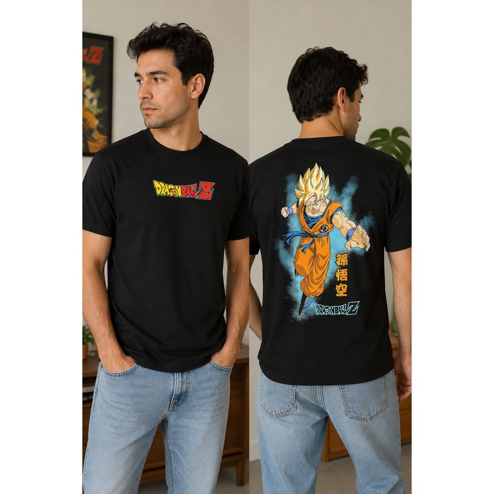 Dragon Ball Z Goku Super Saiyan T-Shirt Men M Black Toei Animation NWT